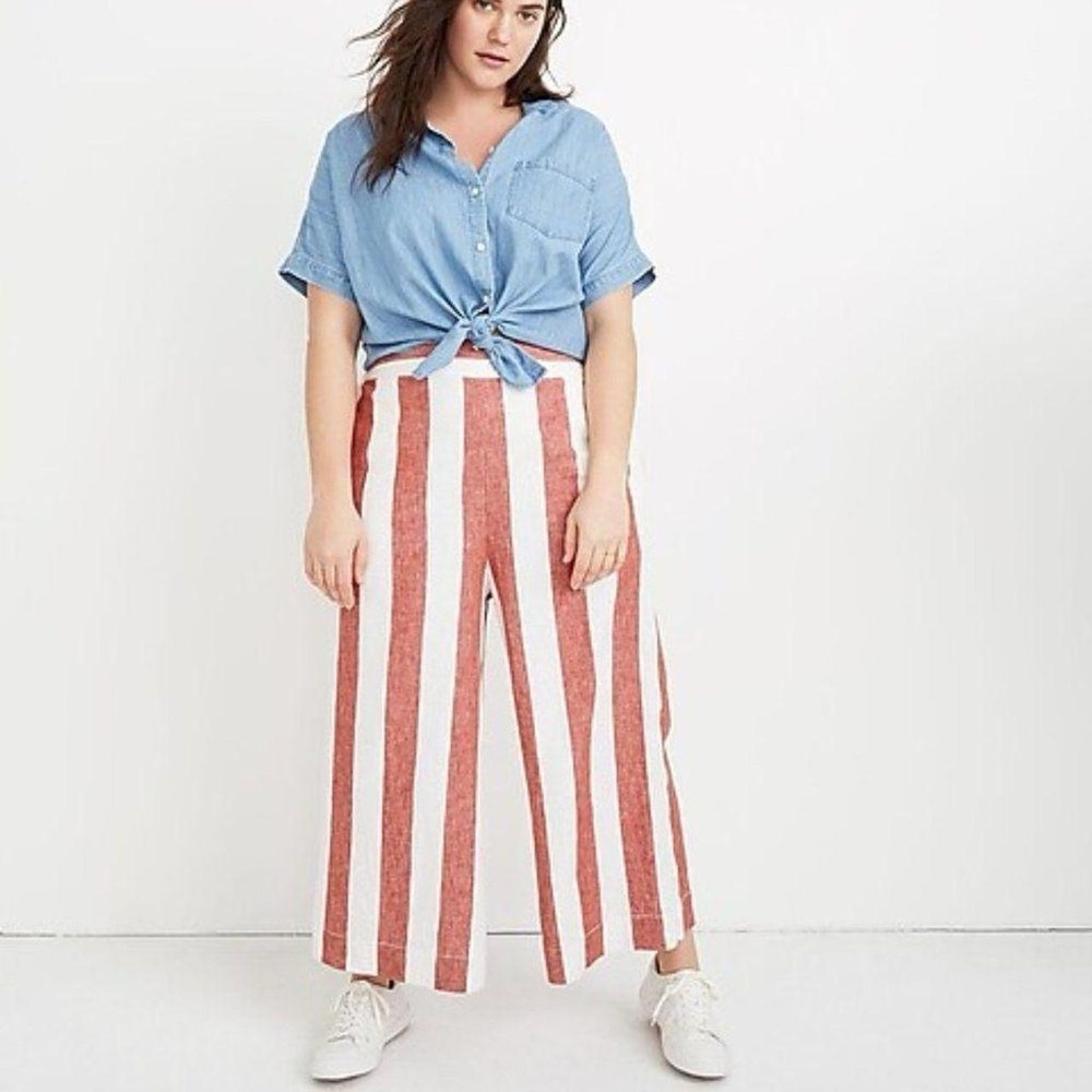 MADEWELL Cabana Stripe Cropped Wide Leg Pants